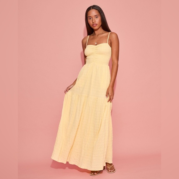 LSPACE Mallorca Yellow Dress L - Picture 3 of 7